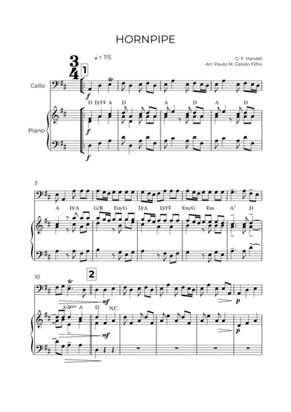 HORNPIPE - HANDEL - CELLO & PIANO image number null