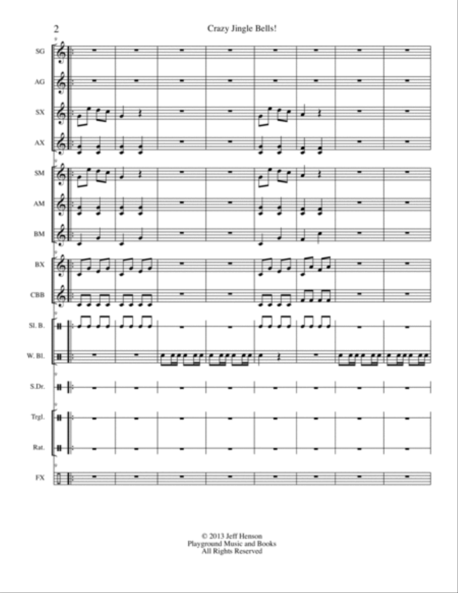 Crazy Jingle Bells Small Ensemble scores gallery preview page 4