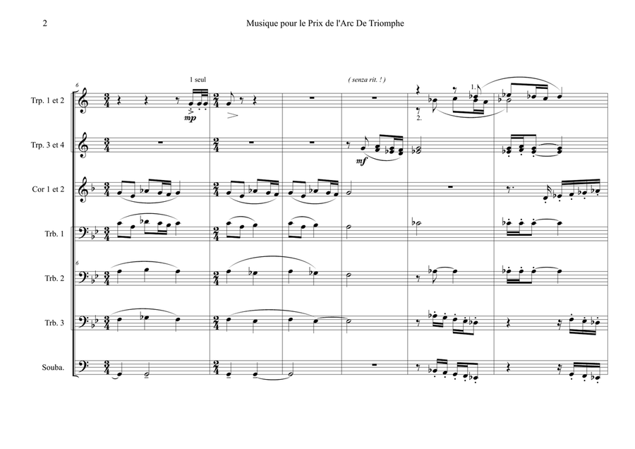 A very very short Fanfare, for brass - score and parts Small Ensemble scores gallery preview page 2