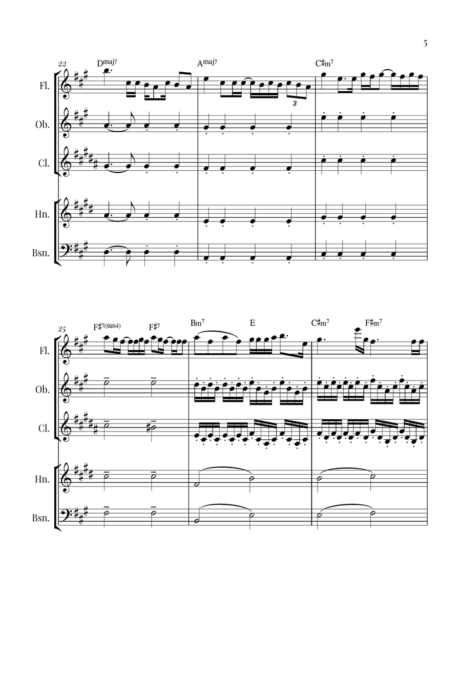 Die With A Smile Woodwind Quintet scores gallery preview page 5