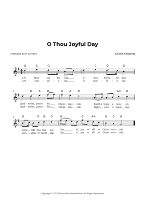 O Thou Joyful Day (Key of G Major)