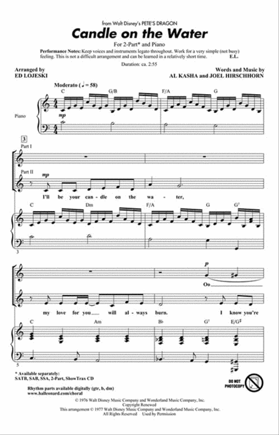 Candle on the Water 2-Part scores gallery preview page 2