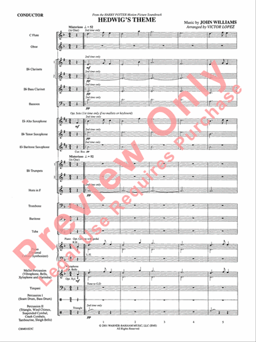 Hedwig's Theme - Cb Concert Band scores gallery preview page 4