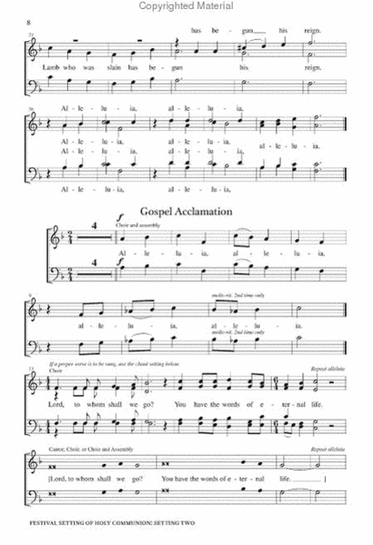 Festival Setting of Holy Communion: Setting Two (Choral Score)