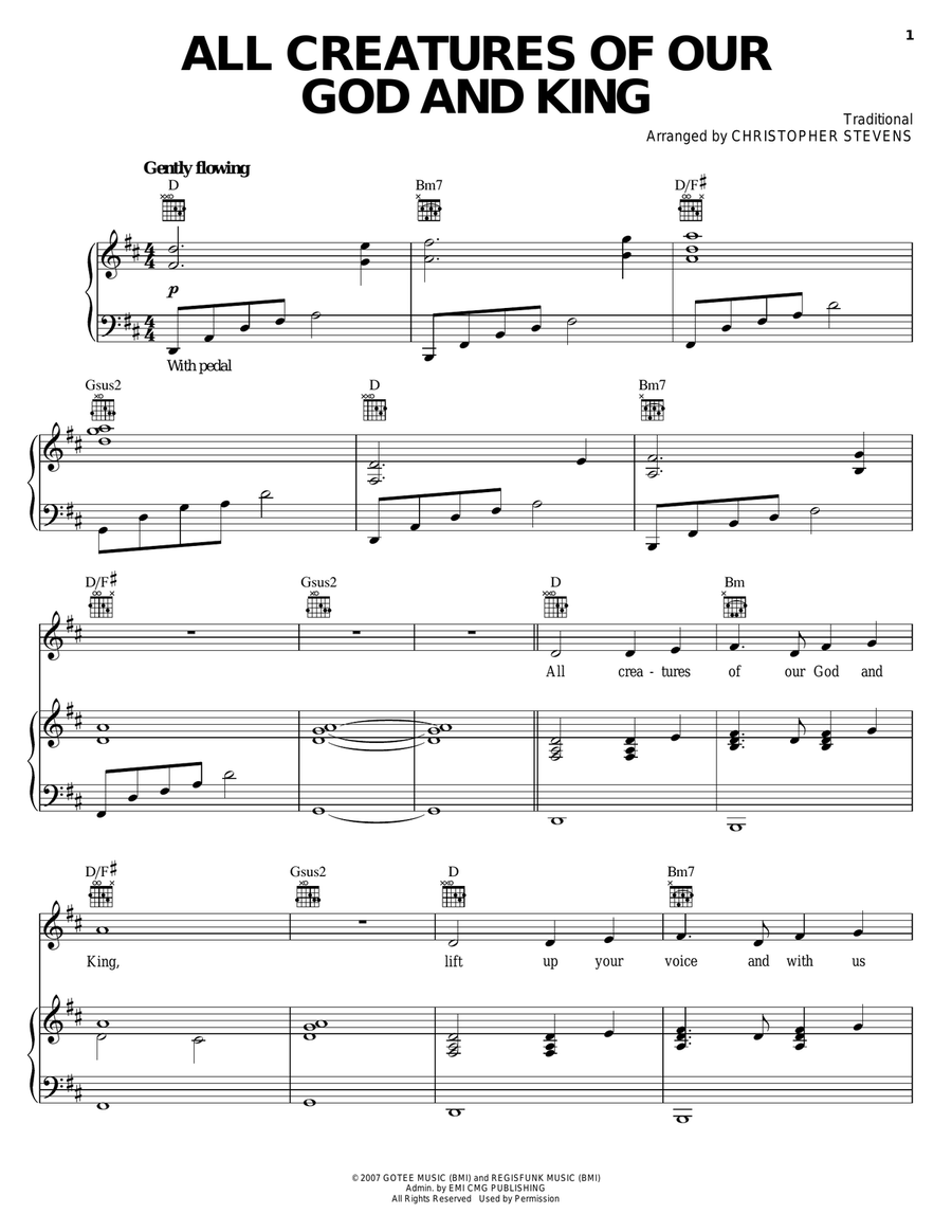 All Creatures Of Our God And King Acoustic Guitar scores gallery preview page 1