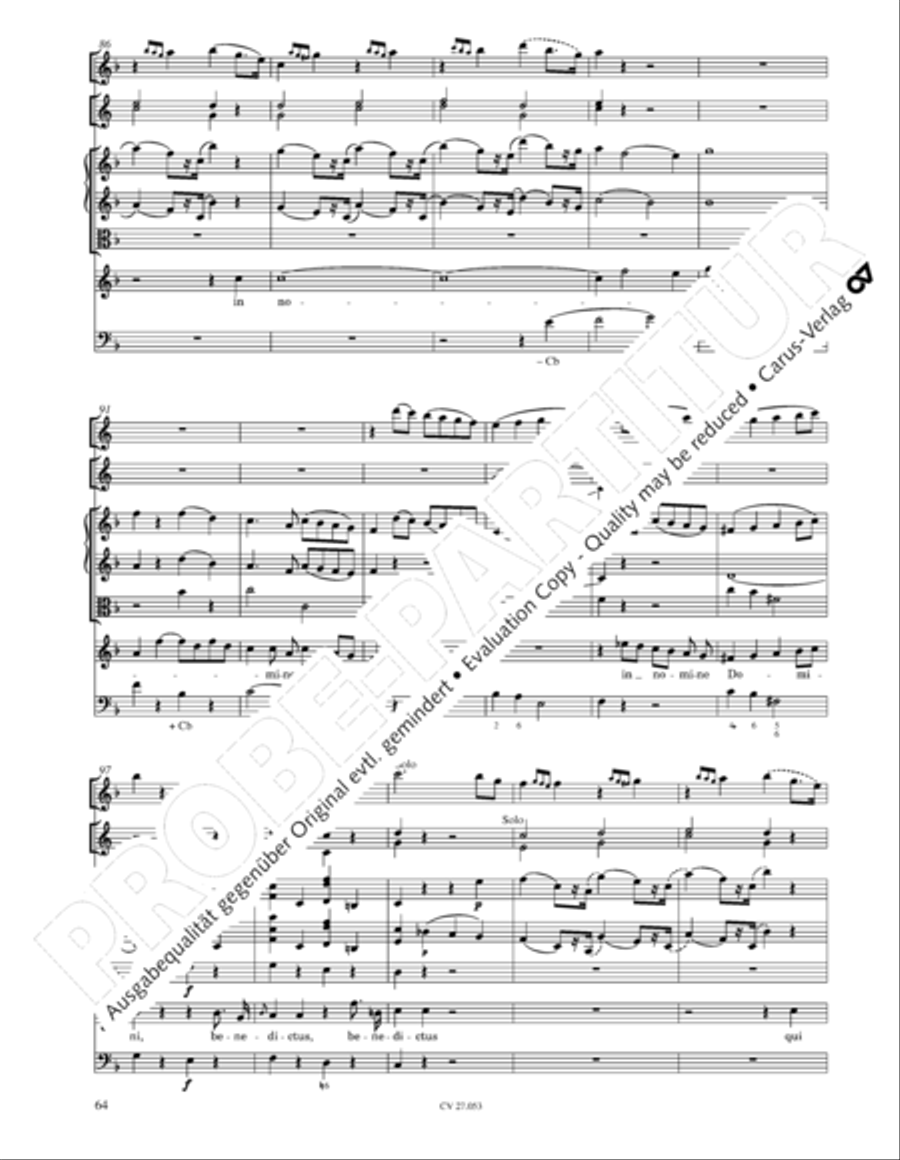 Creation Mass in A-major after Joseph Haydn (Schopfungsmesse in A nach Joseph Haydn) 4-Part scores gallery preview page 65