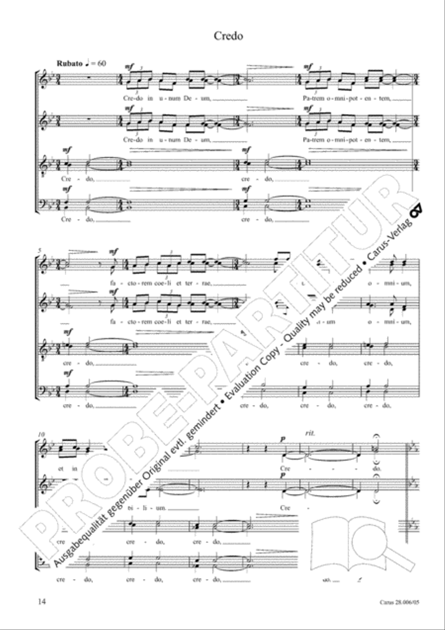 Pastoral Mass 4-Part scores gallery preview page 15