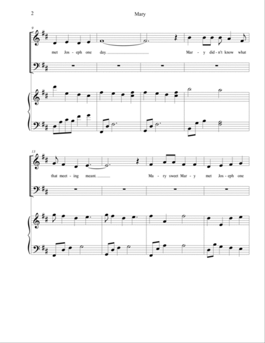 Mary, Sweet Mary 4-Part scores gallery preview page 2