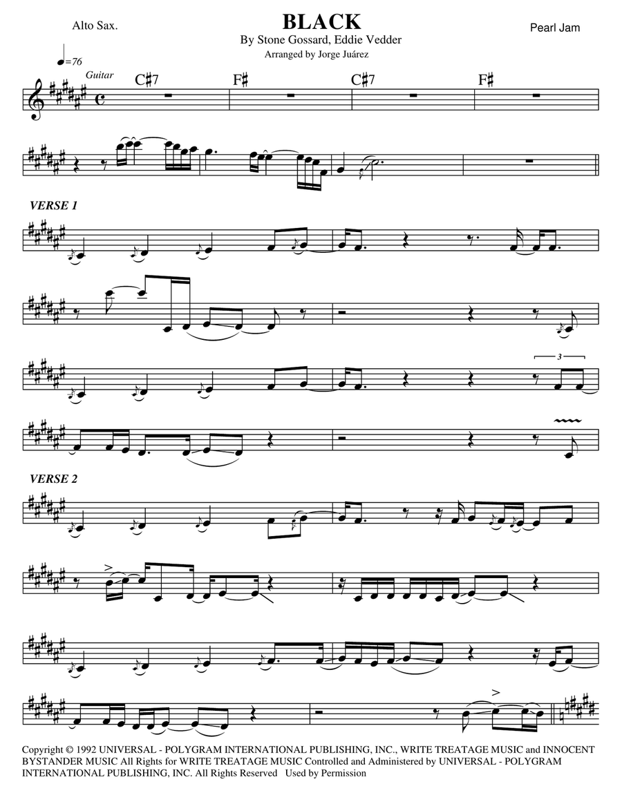 Black Alto Saxophone scores gallery preview page 1