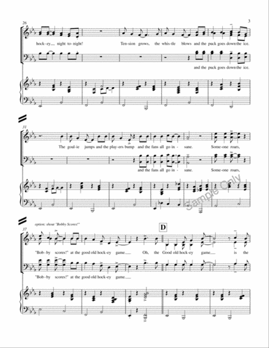 The Hockey Song 4-Part scores gallery preview page 4