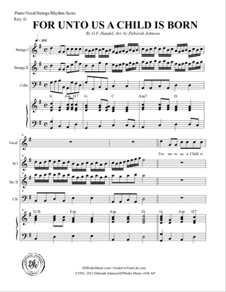 For Unto Us a Child is Born - Full Score image number null