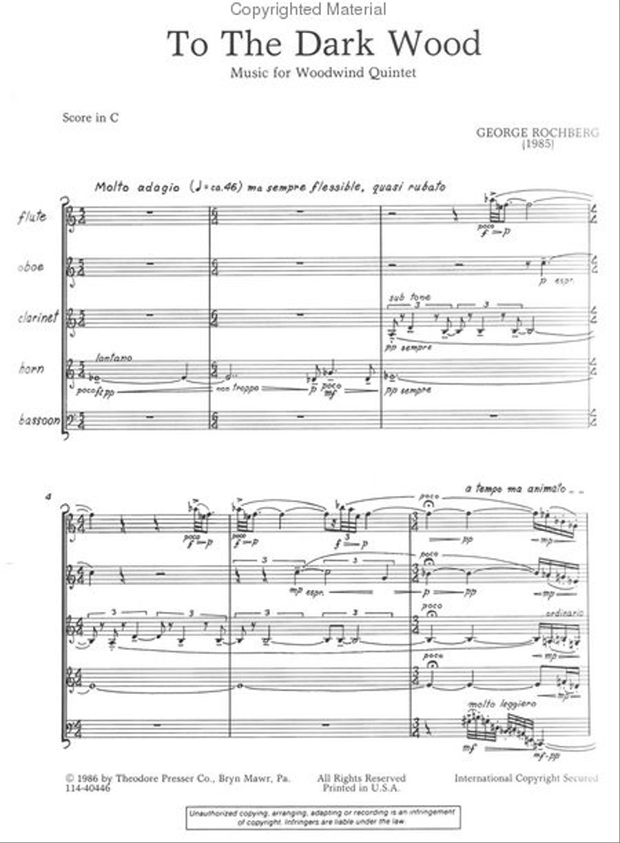 To The Dark Wood Woodwind Quintet scores gallery preview page 2