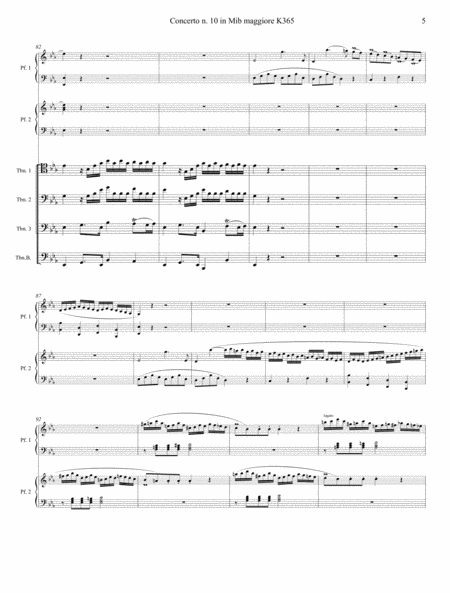 Mozart: Double Concert nr 10 KV365 for 2 Piano and Orchestra - version for 2 Pf and Trombone Quartet