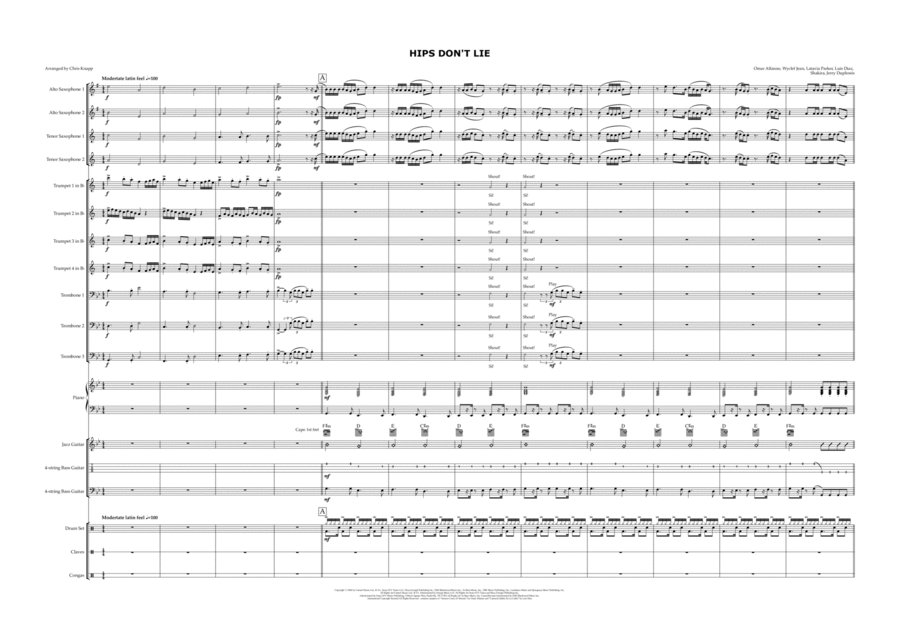 Hips Don't Lie Hips Don't Lie Jazz Ensemble scores gallery preview page 1