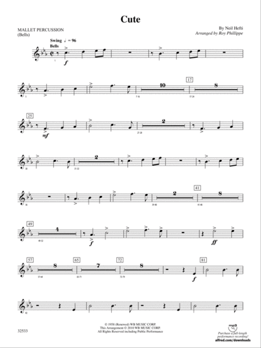 Cute: Mallets Cute: Mallets Concert Band scores gallery preview page 1