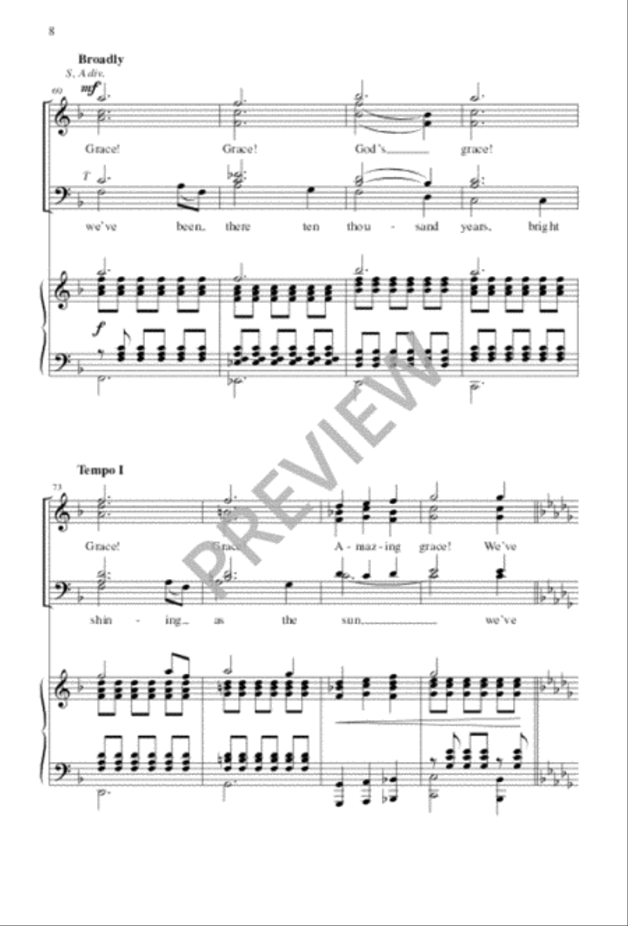 Amazing Grace Divisi scores gallery preview page 8