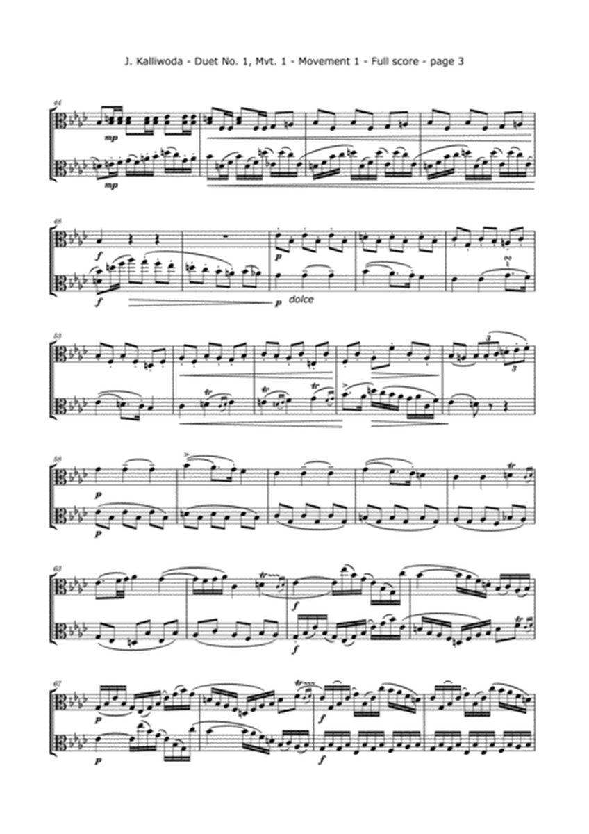 Kalliwoda, J. - Duet No. 1 Mvt. 1, (Op. 70) for Two Violas image number null