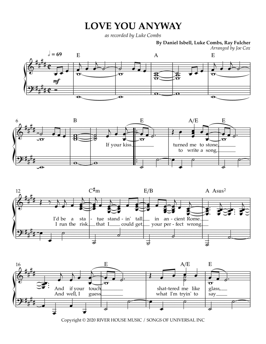 Love You Anyway Love You Anyway Voice scores gallery preview page 1