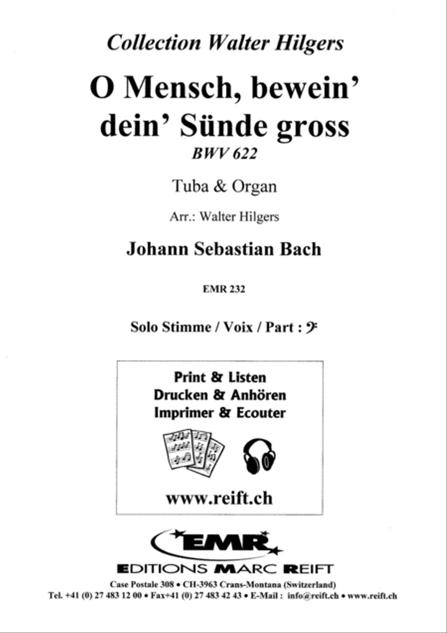 O Mensch, bewein dein Sunde gross Tuba scores gallery preview page 2