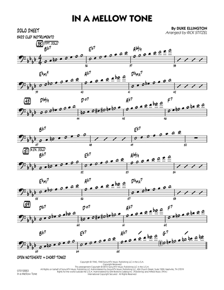 In a Mellow Tone - Bass Clef Solo Sheet