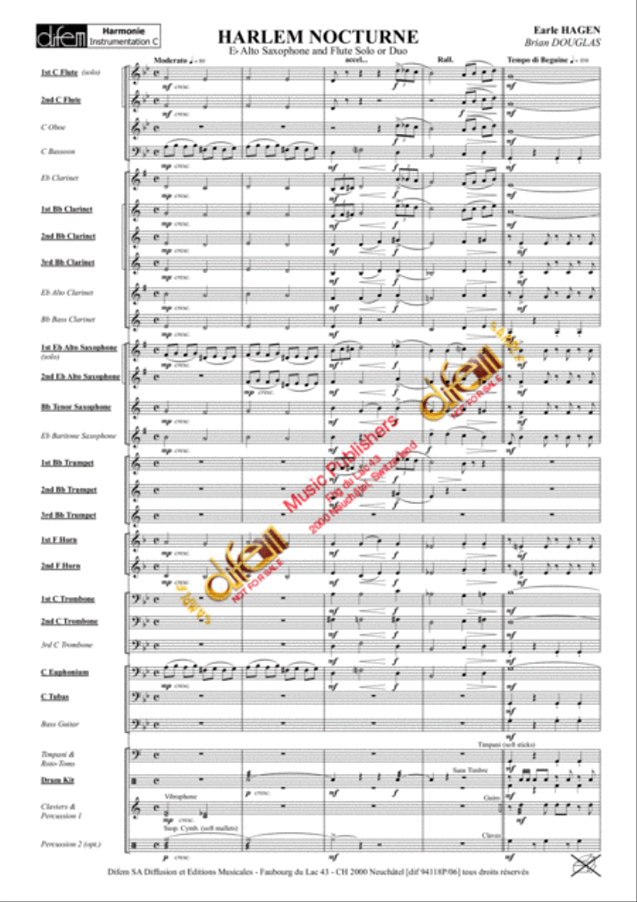 Harlem Nocturne Harlem Nocturne Concert Band scores gallery preview page 3