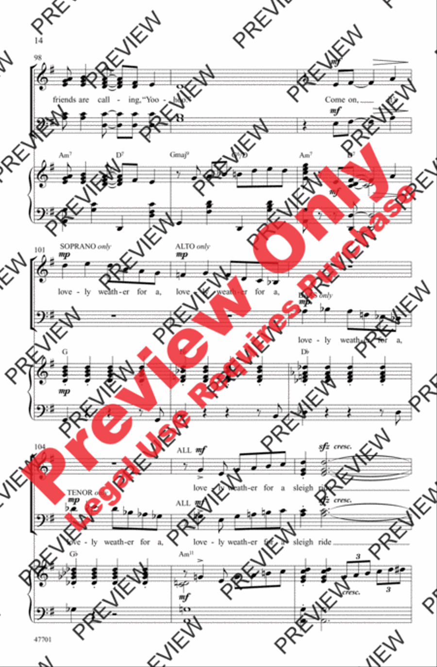 Sleigh Ride 4-Part scores gallery preview page 14