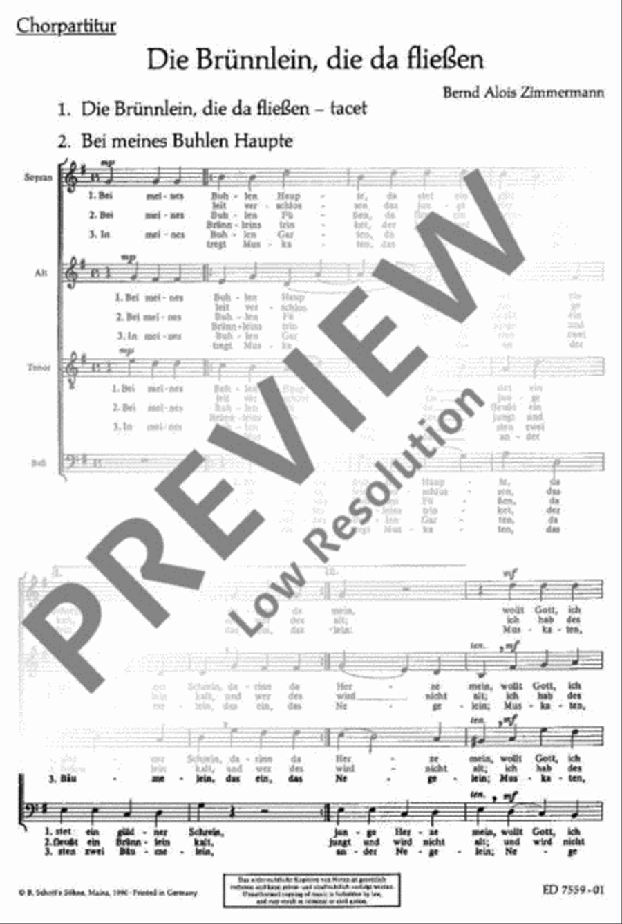 Die Brünnlein, die da fließen 4-Part scores gallery preview page 2