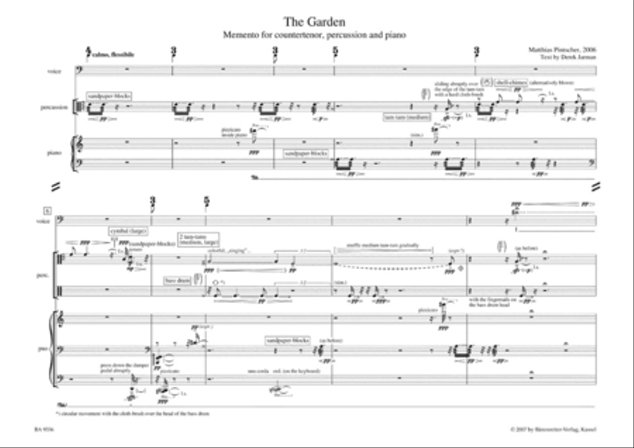The Garden - memento for countertenor, percussion and piano Soprano Voice scores gallery preview page 2