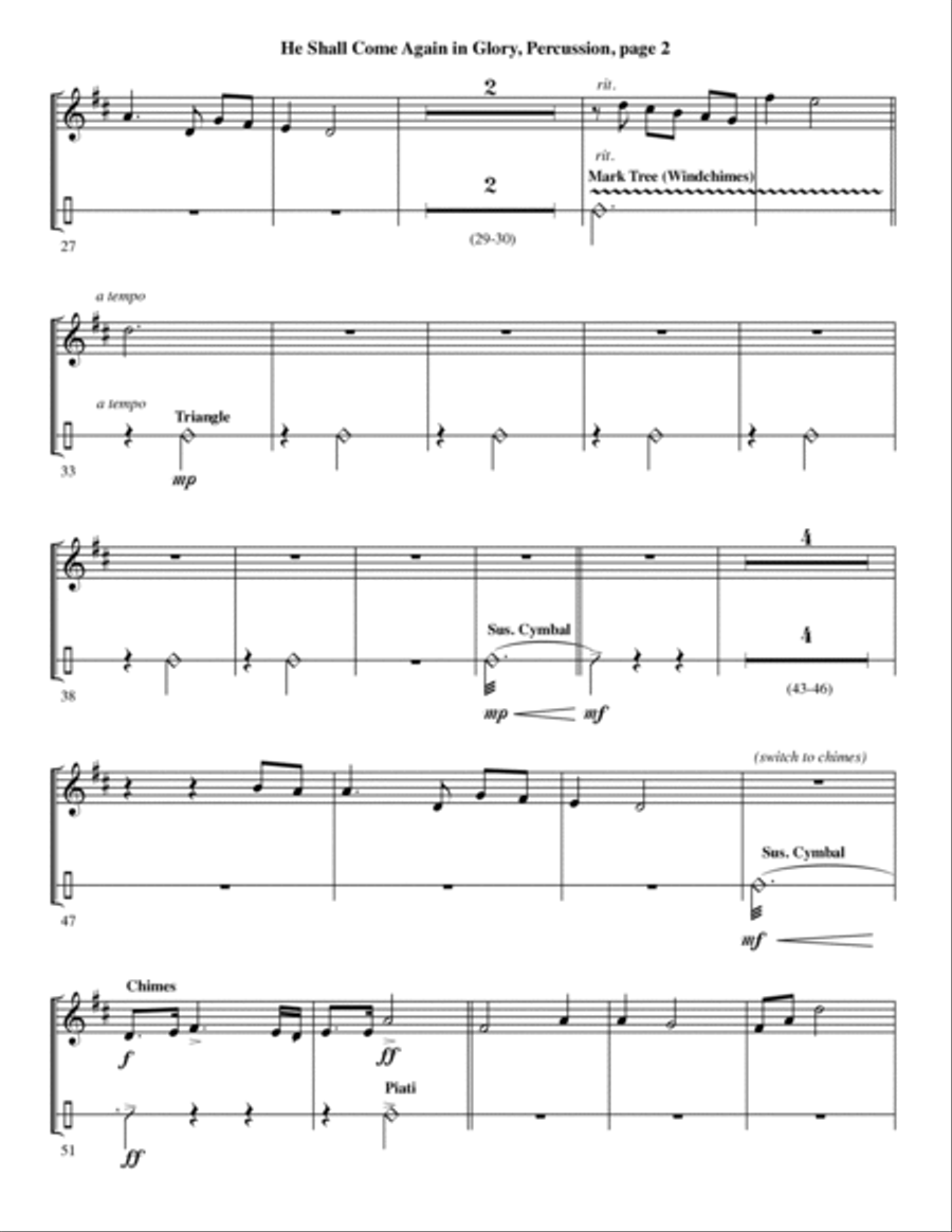 He Shall Come Again in Glory (arr. Thomas Grassi) - Percussion 1 & 2 Choir scores gallery preview page 2