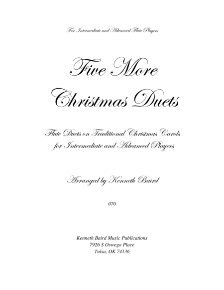 Five More Christmas Duets for Flutes image number null