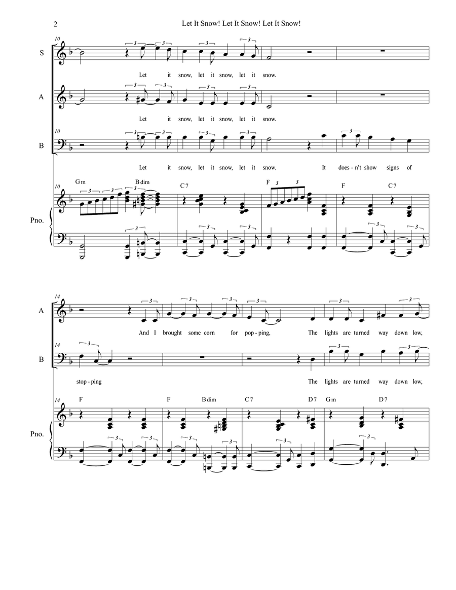 Let It Snow! Let It Snow! Let It Snow! 3-Part scores gallery preview page 2