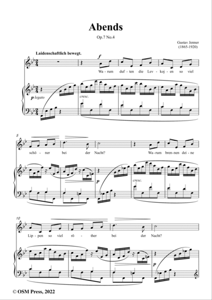 Jenner-Abends,in B flat Major,Op.7 No.4 Voice scores gallery preview page 2