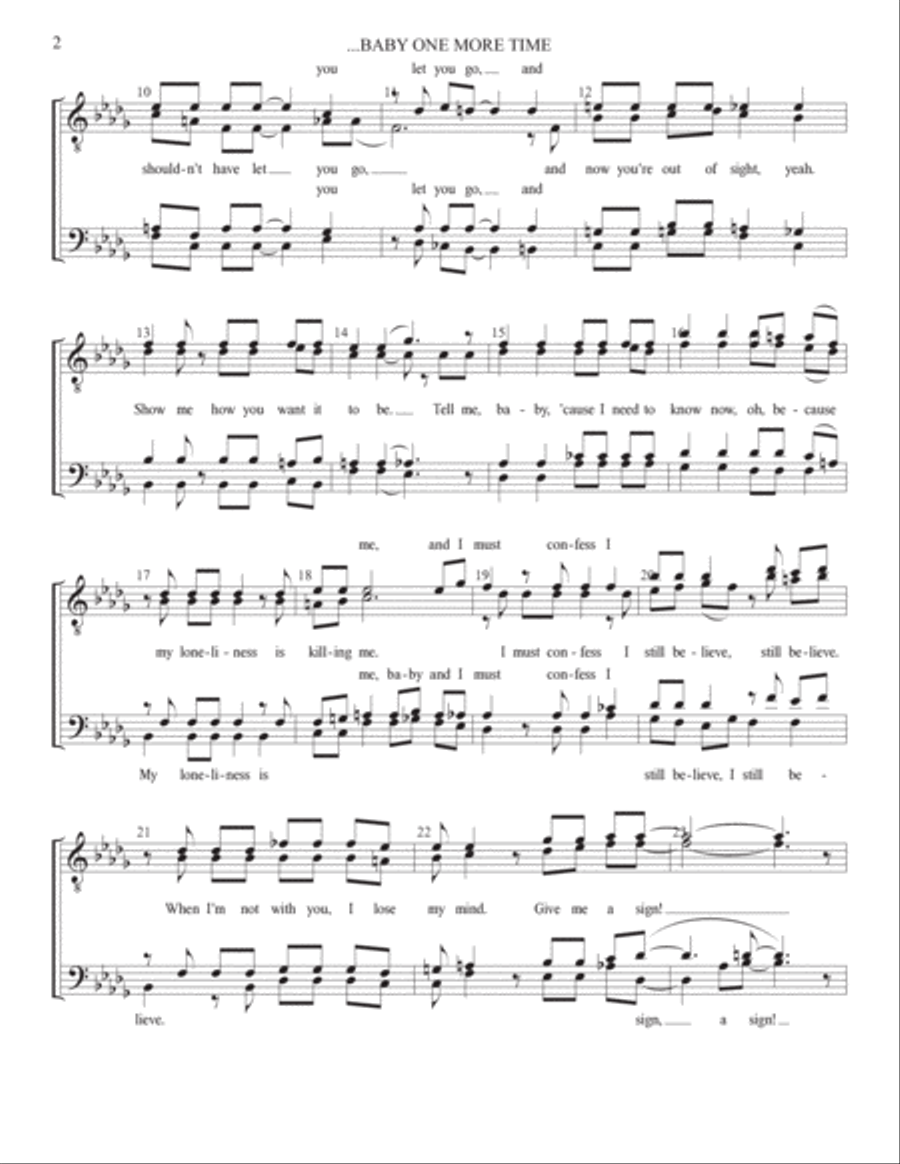 ...baby One More Time ...baby One More Time TTBB scores gallery preview page 2