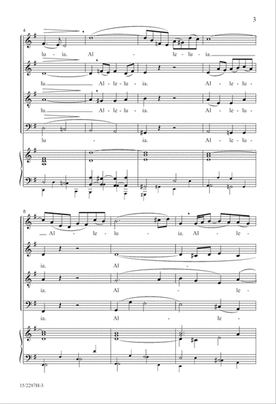 A Gentle Alleluia 4-Part scores gallery preview page 3