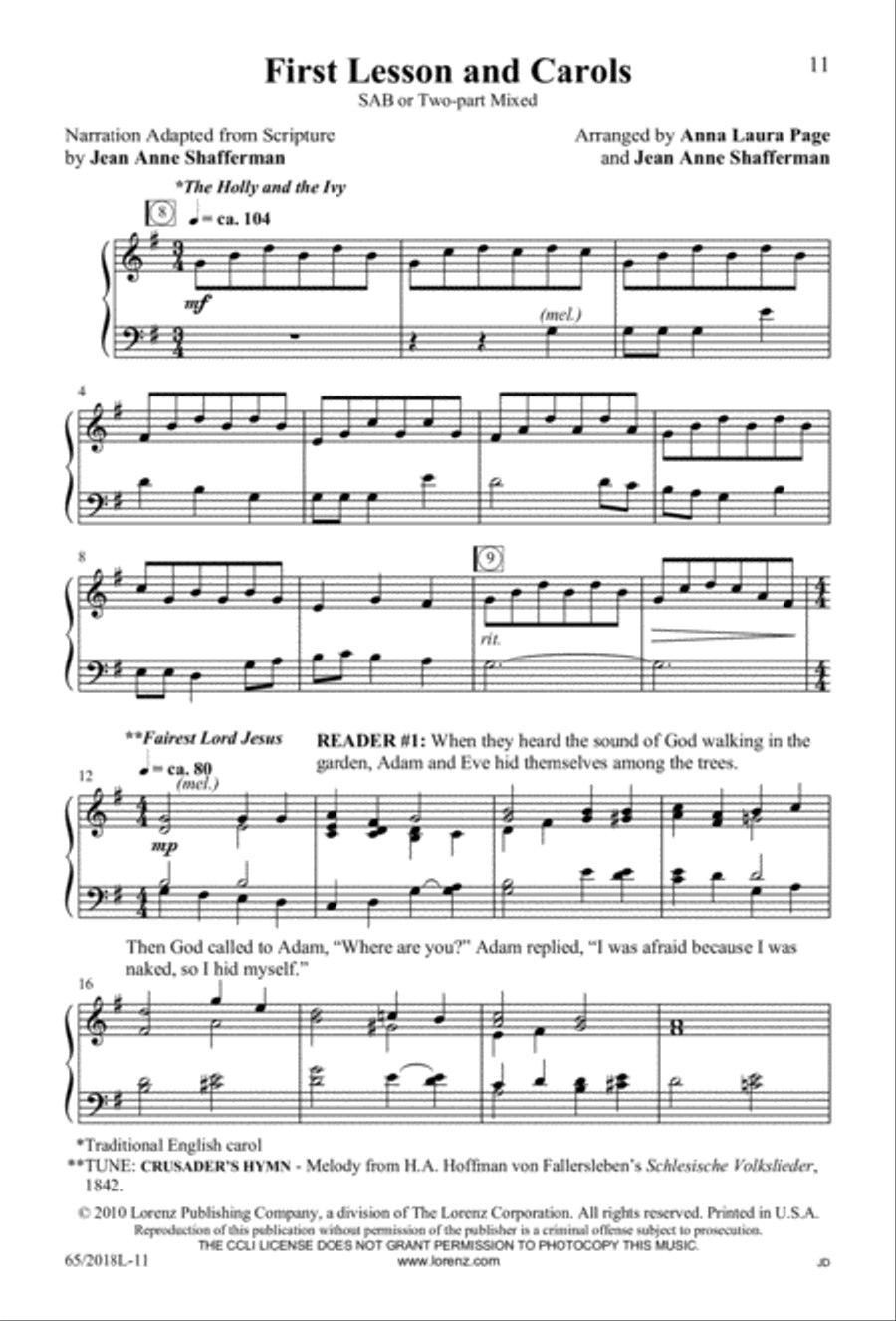 A Ceremony of Lessons and Carols 3-Part scores gallery preview page 12