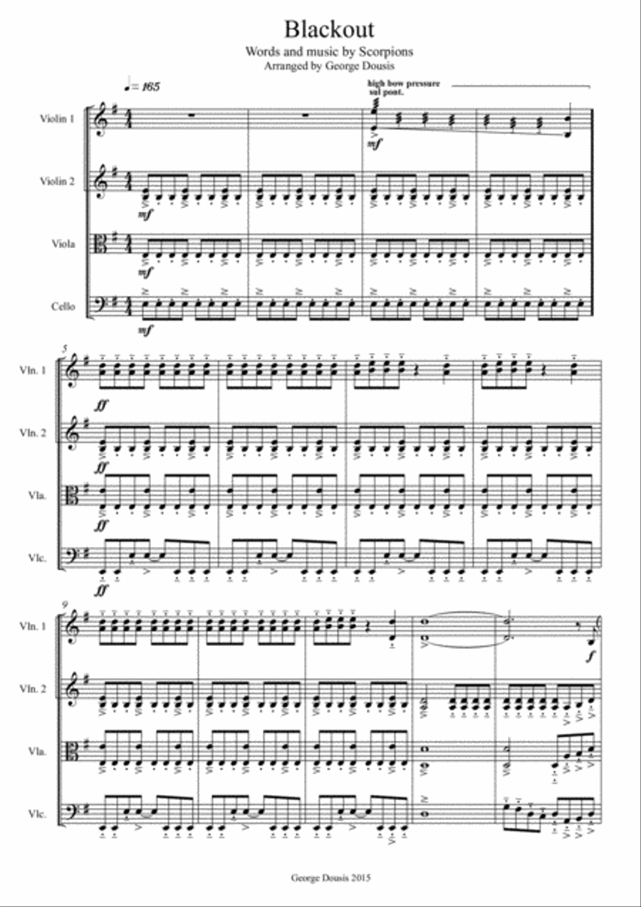 Blackout Blackout String Quartet scores gallery preview page 1