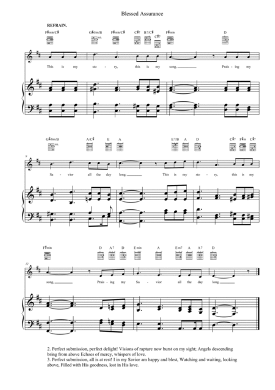 Blessed Assurance Piano Solo scores gallery preview page 2
