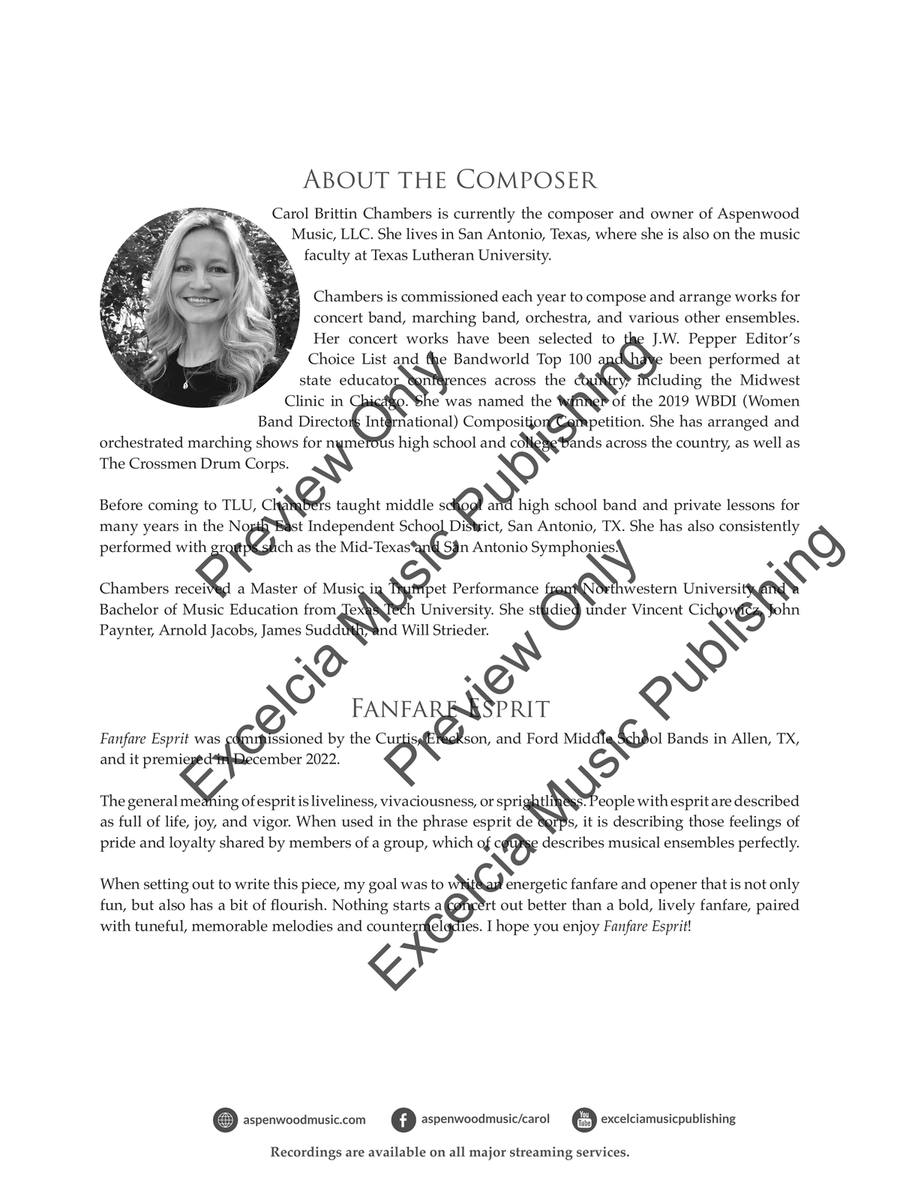 Fanfare Esprit Concert Band scores gallery preview page 3