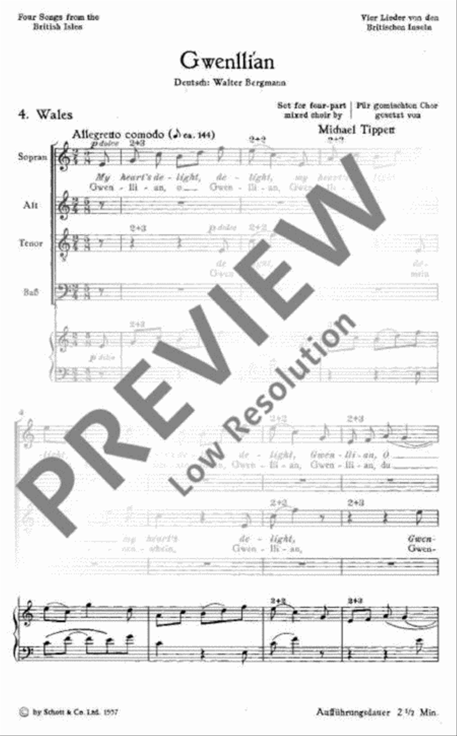 Four Songs from the British Isles 4-Part scores gallery preview page 2