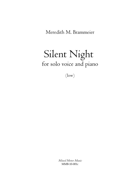 Silent Night for low voice and piano image number null