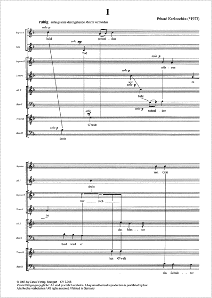 Es ist ein Schnitter, heisst der Tod SSAATTBB scores gallery preview page 1