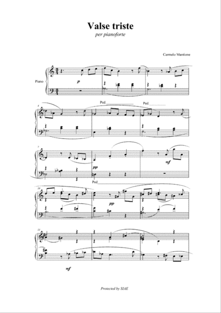 Valse triste per pianoforte Piano Solo scores gallery preview page 3