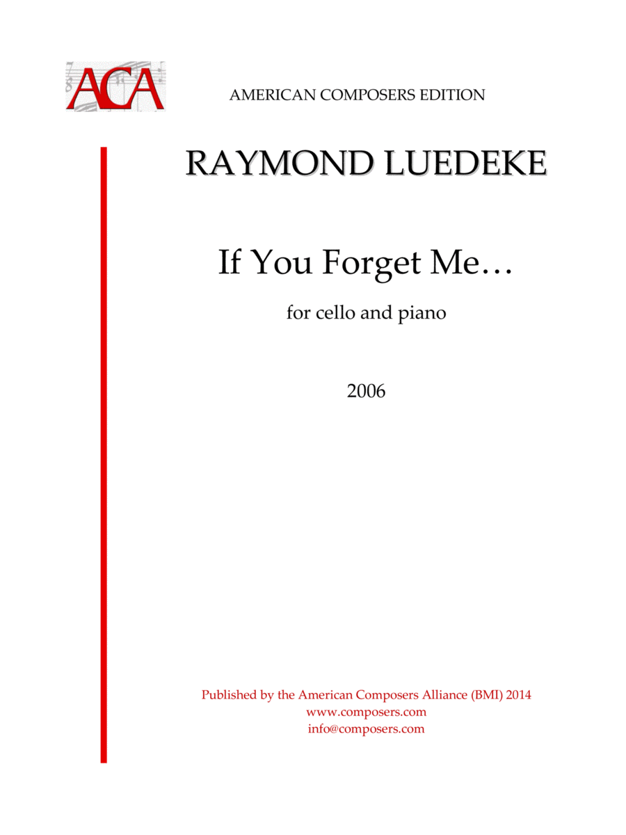 [Luedeke] If You Forget Me... (Cello and Piano) Piano scores gallery preview page 1