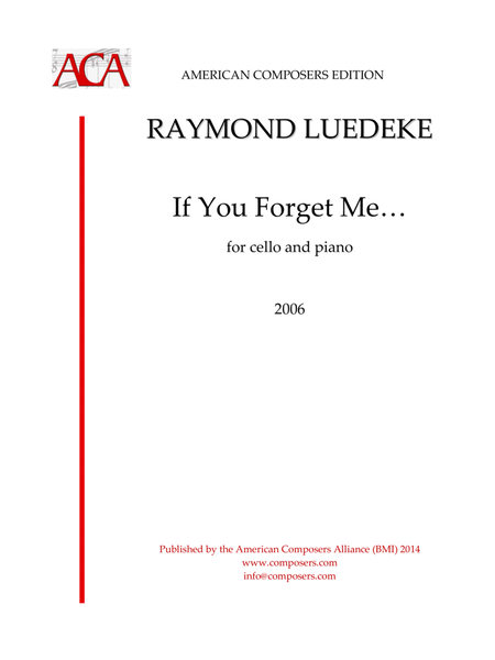 [Luedeke] If You Forget Me... (Cello and Piano)