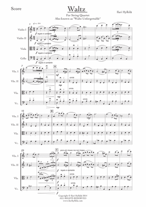 Waltz Unforgettable - for String Quartet
