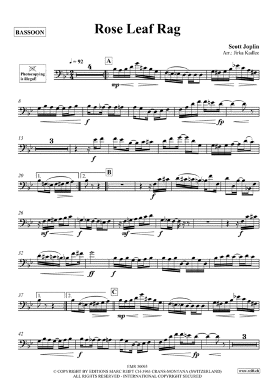Rose Leaf Rag Bassoon Solo scores gallery preview page 2