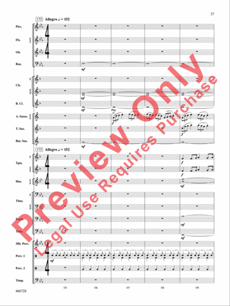 Variants on an English Sea Song Concert Band scores gallery preview page 28