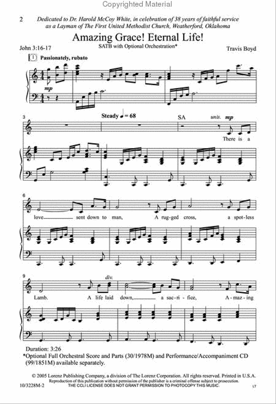 Amazing Grace! Eternal Life! 4-Part scores gallery preview page 2