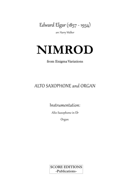 Elgar – Nimrod (for Alto Sax and Organ)