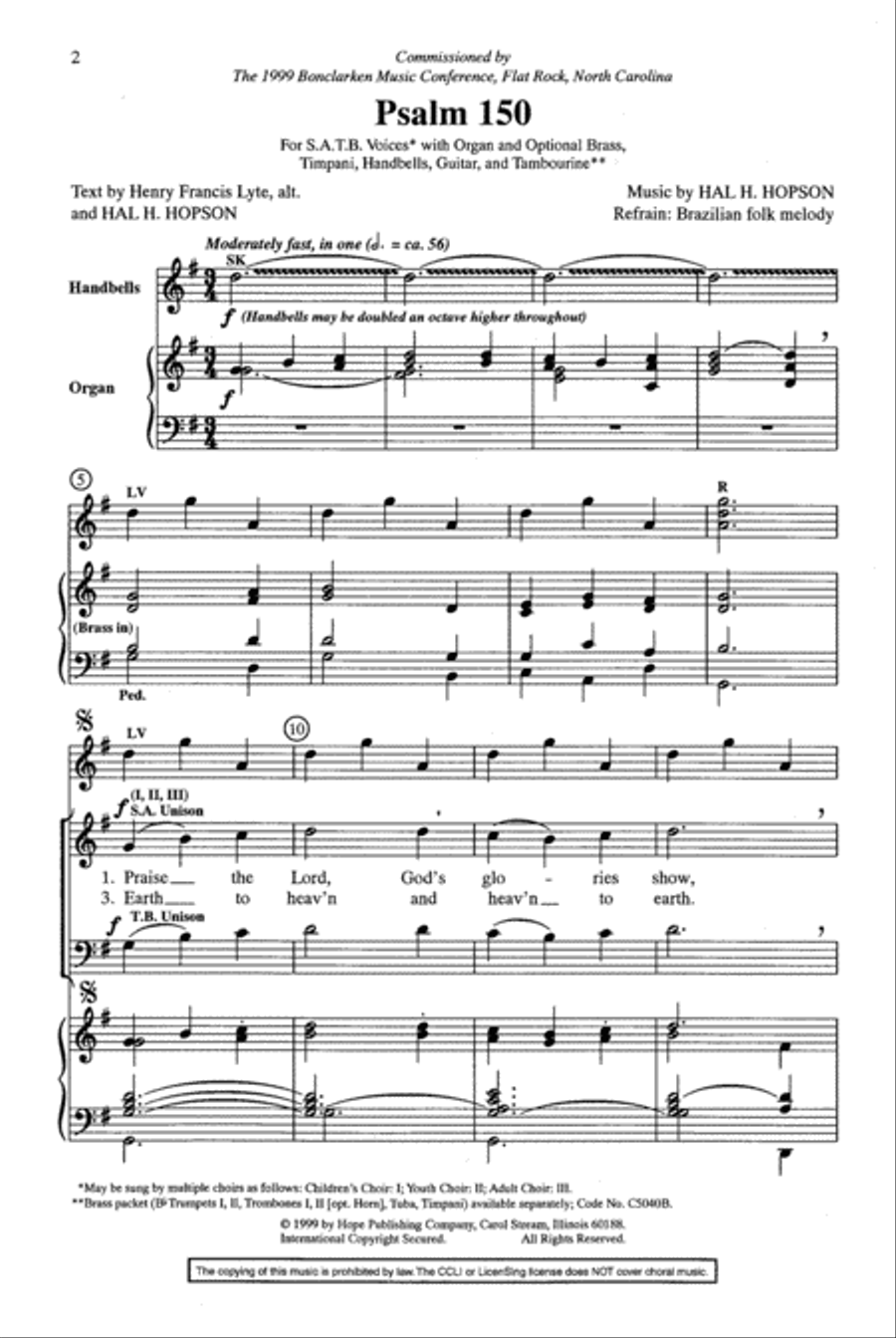 Psalm 150 Psalm 150 4-Part scores gallery preview page 2